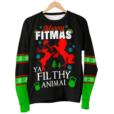 Merry Fitmas Ya Filthy Animal Women's Ugly Xmas Sweater