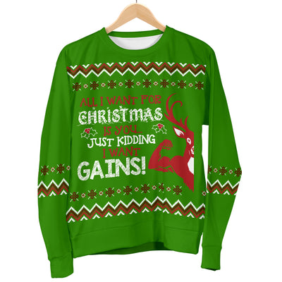 I  Want Gains Men's Ugly Xmas Sweater