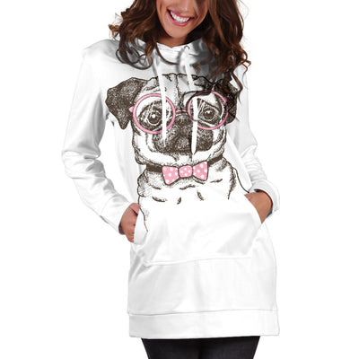 Nerd Pug Hoodie Dress