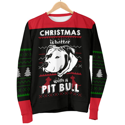 Better With A Pit Bull Women's Ugly Xmas Sweater