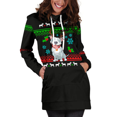 Reindeer Pit Bull Hoodie Dress