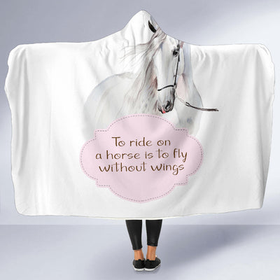 To Ride on a Horse Hooded Blanket