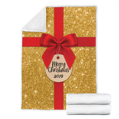 Gold Christmas Present 2019 Premium Blanket