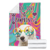 Peace Love and Pawprints Golden Lab Premium Blanket
