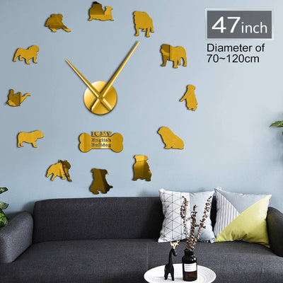 DIY English Bulldog Home Wall Clock