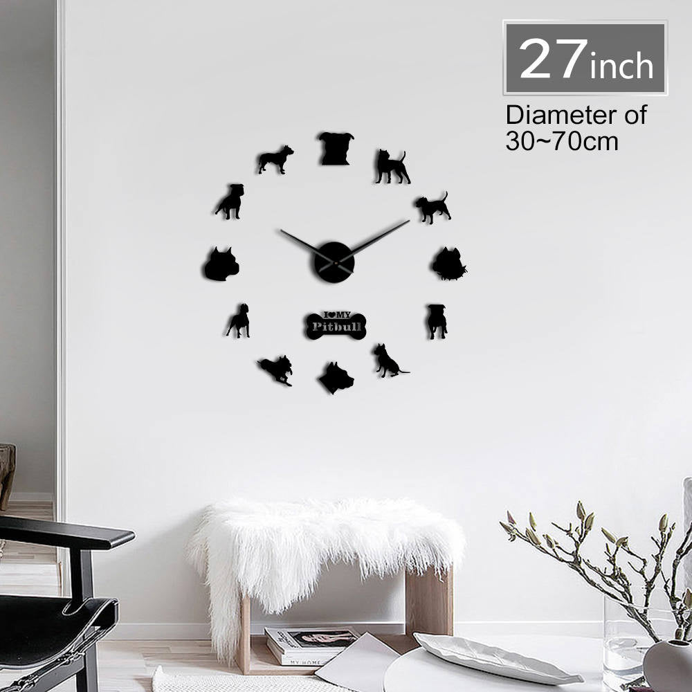 DIY Pitbull Home Wall Clock