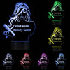 Beauty Salon Fashion Lady LED Illusion Night Light Barber Shop Hairdresser Scissor Comb Table Lamp Custom Your Name Modern Light