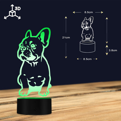 Custom French Bulldog 3D LED Night Light (Sitting V2)